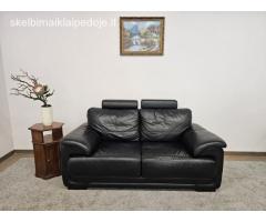 Moderni, natūralios odos sofa